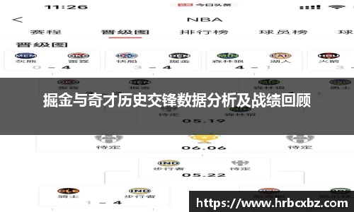 掘金与奇才历史交锋数据分析及战绩回顾